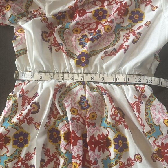 Women’s Floral Print White Summer Mini Dress *Tag Size M fits like a SMALL NEW - Picture 10 of 14